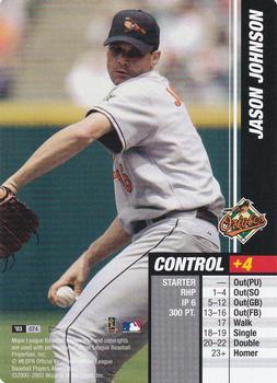 2003 MLB Showdown Pennant Run #074 Jason Johnson Front