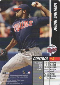 2003 MLB Showdown Trading Deadline #108 Johan Santana Front