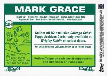 2013 Topps Archives Chicago Cubs #CUBS-17 Mark Grace Back