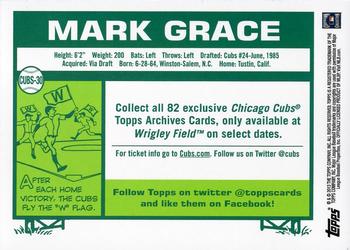 2013 Topps Archives Chicago Cubs #CUBS-30 Mark Grace Back