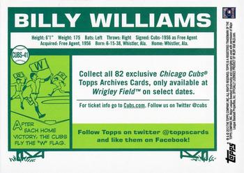 2013 Topps Archives Chicago Cubs #CUBS-41 Billy Williams Back