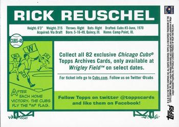 2013 Topps Archives Chicago Cubs #CUBS-48 Rick Reuschel Back