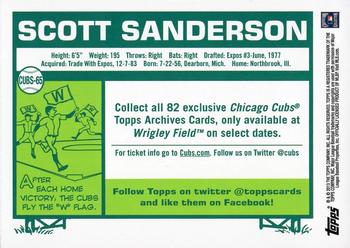 2013 Topps Archives Chicago Cubs #CUBS-65 Scott Sanderson Back