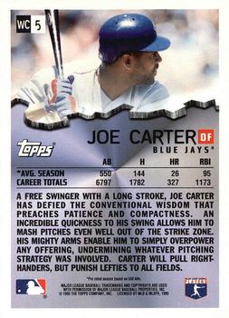1996 Topps - Wrecking Crew #WC5 Joe Carter Back