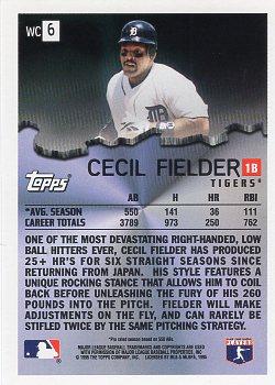1996 Topps - Wrecking Crew #WC6 Cecil Fielder Back