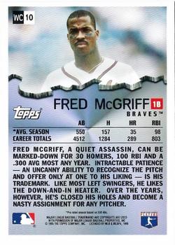 1996 Topps - Wrecking Crew #WC10 Fred McGriff Back