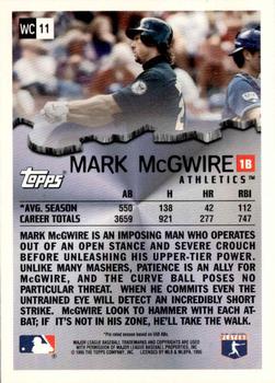 1996 Topps - Wrecking Crew #WC11 Mark McGwire Back