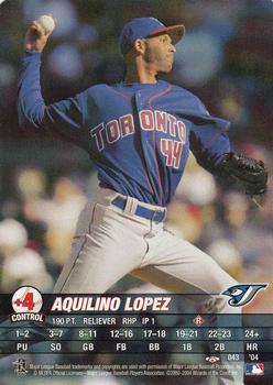 2004 MLB Showdown Trading Deadline #043 Aquilino Lopez Front