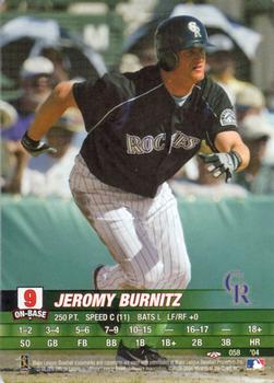 2004 MLB Showdown Trading Deadline #058 Jeromy Burnitz Front