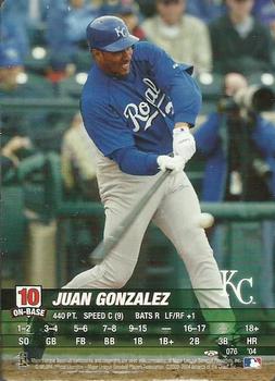 2004 MLB Showdown Trading Deadline #076 Juan Gonzalez Front