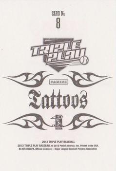 2013 Panini Triple Play - Tattoos #8 Buster Posey Back