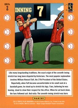 2013 Panini Triple Play - Traditions #2 7th Inning Stretch Back