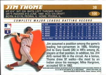 1996 Topps Chrome #100 Jim Thome Back