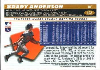 1996 Topps Chrome #102 Brady Anderson Back