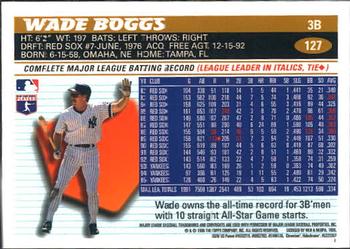 1996 Topps Chrome #127 Wade Boggs Back