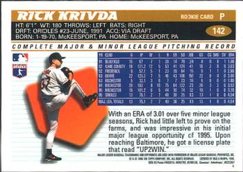 1996 Topps Chrome #142 Rick Krivda Back
