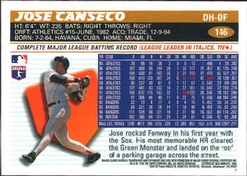 1996 Topps Chrome #146 Jose Canseco Back
