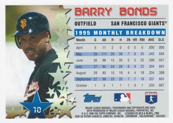 1996 Topps Chrome #10 Barry Bonds Back