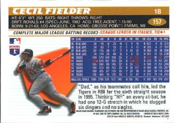 1996 Topps Chrome #157 Cecil Fielder Back