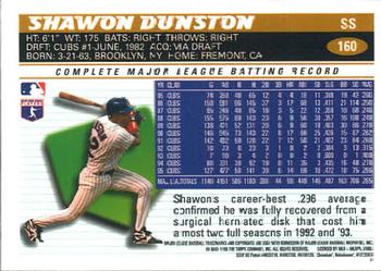 1996 Topps Chrome #160 Shawon Dunston Back