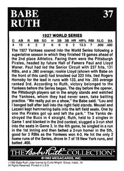 1992 Megacards Babe Ruth #37 Yanks Destroy Bucs in Four Games Back