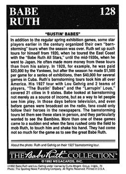 1992 Megacards Babe Ruth #128 Babe's Barnstorming Back