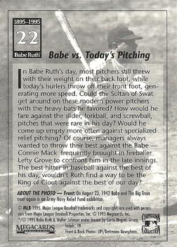 1995 Megacards Babe Ruth #22 Babe vs. Today's Pitching Back