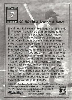 1995 Megacards Babe Ruth #7 50 Home Run King Back