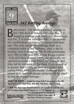 1995 Megacards Babe Ruth #9 .342 Plus Power Back