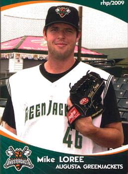 2009 Grandstand Augusta GreenJackets #NNO Mike Loree Front