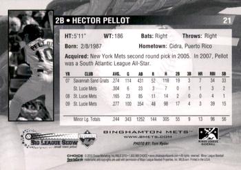 2010 Choice Binghamton Mets #21 Hector Pellot Back