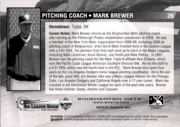 2010 Choice Binghamton Mets #26 Mark Brewer Back
