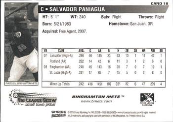 2009 Choice Binghamton Mets #18 Salvador Paniagua Back