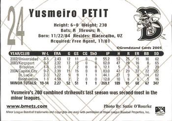 2005 Grandstand Binghamton Mets #NNO Yusmeiro Petit Back