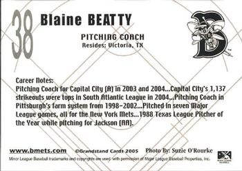 2005 Grandstand Binghamton Mets #NNO Blaine Beatty Back