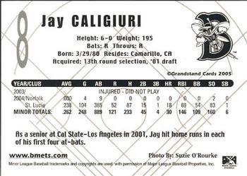 2005 Grandstand Binghamton Mets #NNO Jay Caligiuri Back