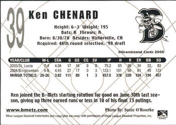 2005 Grandstand Binghamton Mets #NNO Ken Chenard Back