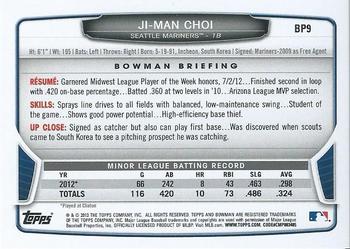 2013 Bowman - Prospects Silver Ice #BP9 Ji-Man Choi Back