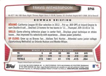 2013 Bowman - Prospects Silver Ice #BP66 Travis Witherspoon Back