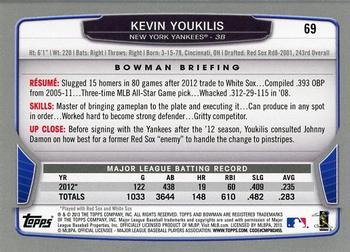 2013 Bowman - Silver Ice #69 Kevin Youkilis Back