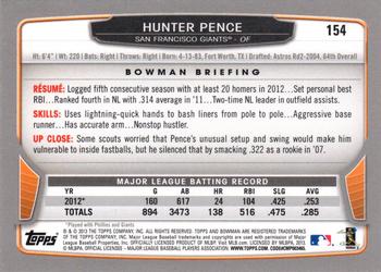 2013 Bowman - Silver Ice #154 Hunter Pence Back