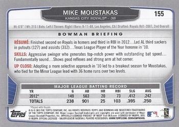 2013 Bowman - Silver Ice #155 Mike Moustakas Back