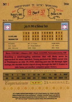 2013 Panini Cooperstown #2 Cy Young Back