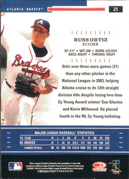2004 Donruss Throwback Threads #21 Russ Ortiz Back