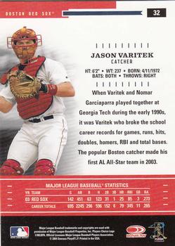 2004 Donruss Throwback Threads #32 Jason Varitek Back