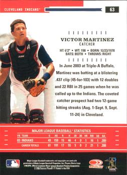 2004 Donruss Throwback Threads #63 Victor Martinez Back
