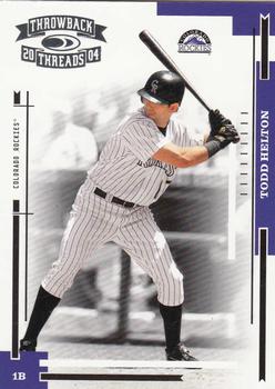 2004 Donruss Throwback Threads #70 Todd Helton Front