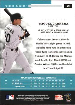 2004 Donruss Throwback Threads #79 Miguel Cabrera Back