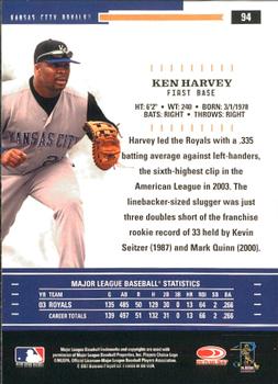 2004 Donruss Throwback Threads #94 Ken Harvey Back