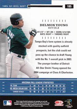 2004 Donruss Throwback Threads #185 Delmon Young Back